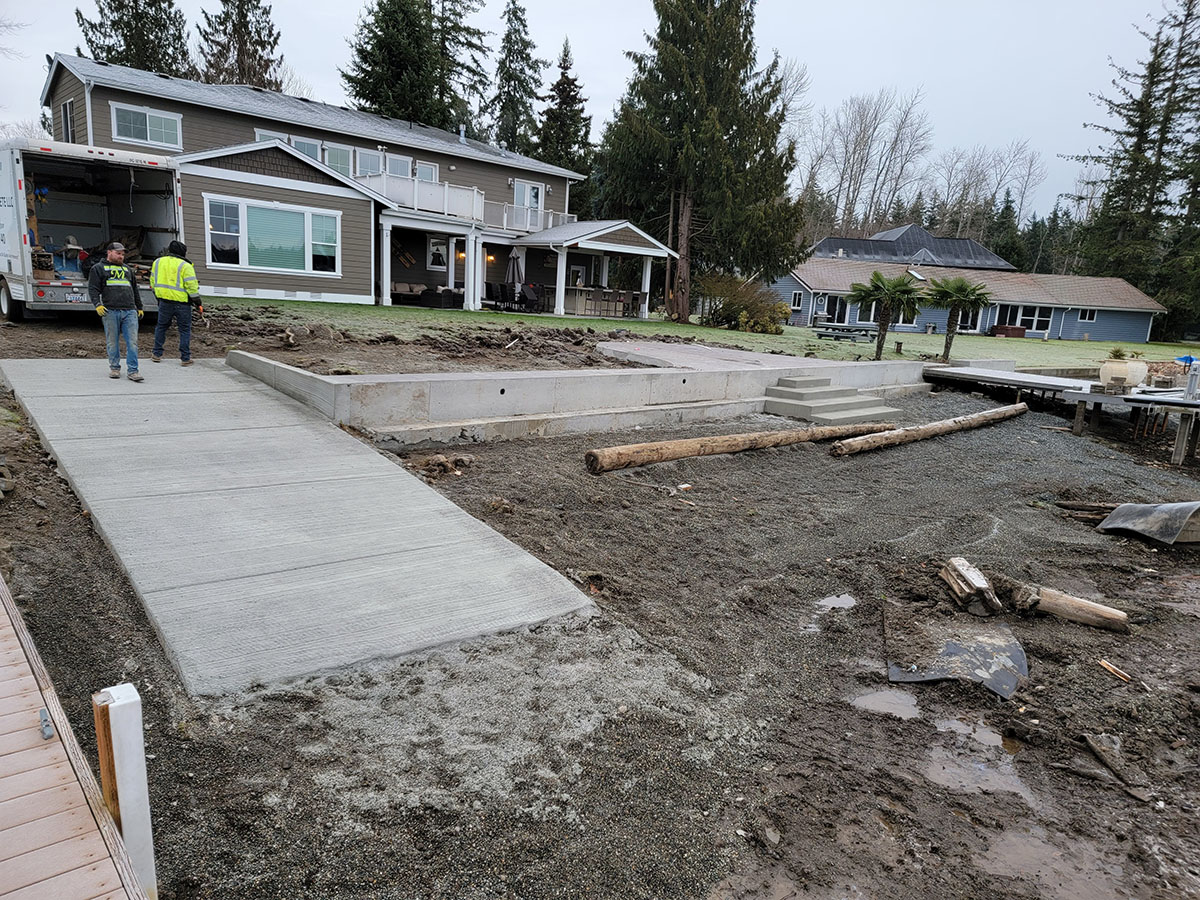Residential concrete driveway
