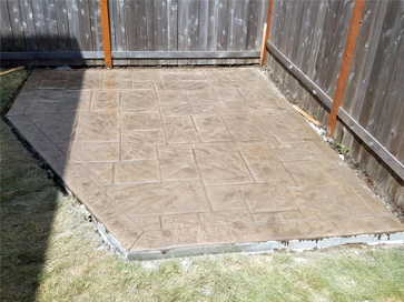 Stamped concrete patio